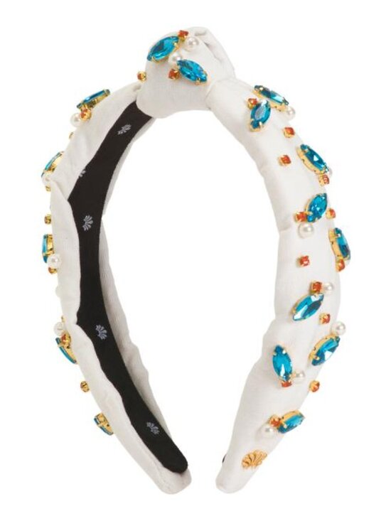 LELE SADOUGHI Slim Knotted Crystal Headband Ivory Multi Embellished $145 NWT main image 4